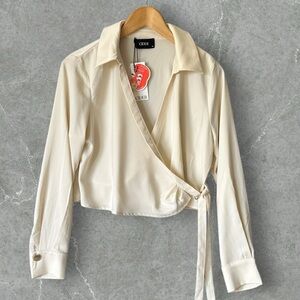 NWT Cider Top Blouse Shirt Size M White